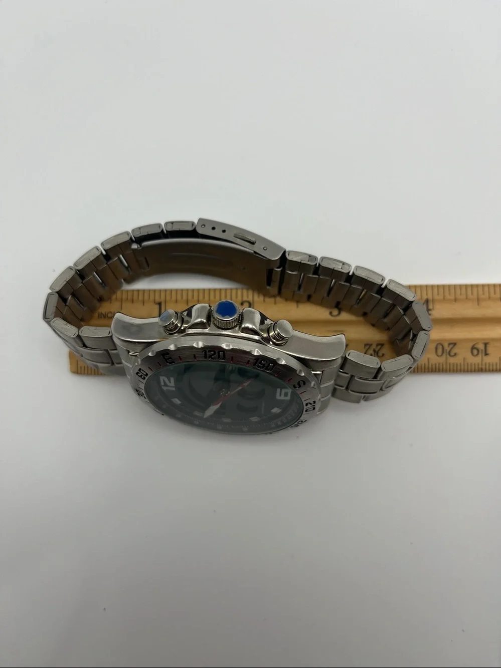 Stauer Men's Stainless Steel Chronograph Watch - Black Dial